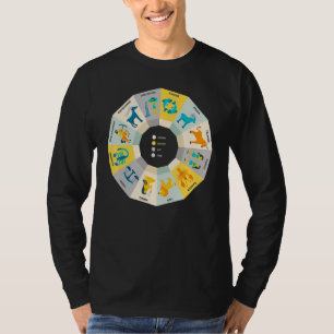 T-shirt Astronomie Zodiac Wheel Astrologie Horoscope Femme