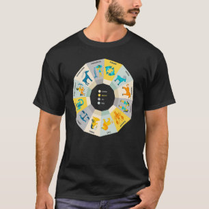 T-shirt Astronomie Zodiac Wheel Astrologie Horoscope Femme