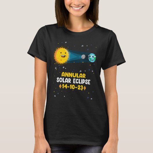 T-shirt Astronomy  Annular Solar Eclipse 14 10 23 Nevada (Devant)