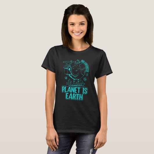 T-shirt Astronomy Solar System Planets My Favorite Planet (Devant entier)