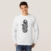 T-shirt astronut assis sur la lune (Devant entier)