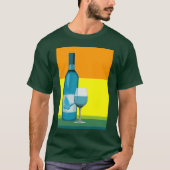 T-shirt asyrum : verre de vin pop et bouteille (Devant)