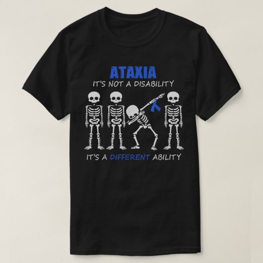 T-shirt Ataia Ce n'est pas un handicap T dabbing squelette (Design devant)