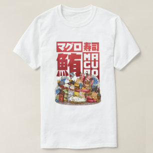 T-shirt Atelier de sushi de thon Maguro Chat Whimsical