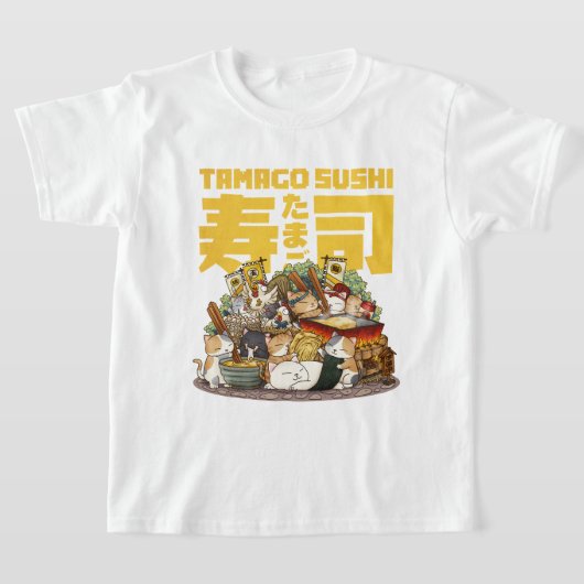 T-shirt Atelier de sushi Tamago Chats Whimsical (Poser)