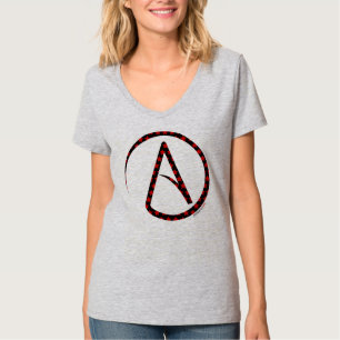 T-shirt athée d'étoile de symbole pour des femme