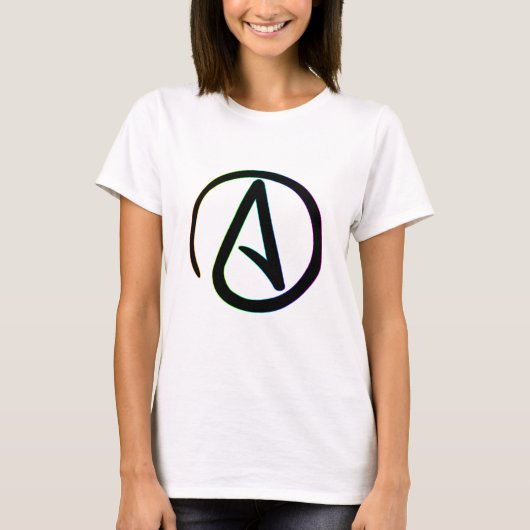 T-shirt Athée foncé d'arc-en-ciel (Devant)