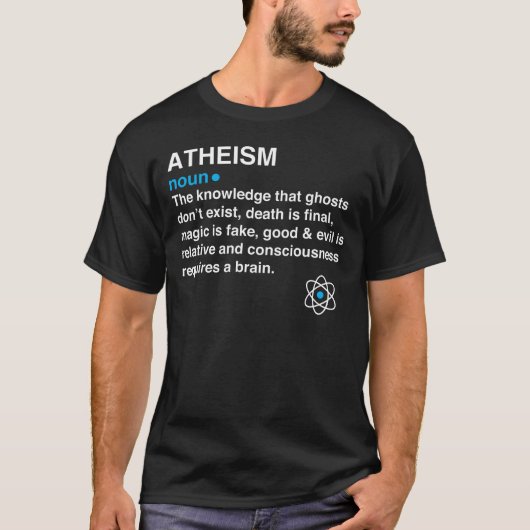 T-shirt Athéisme - définition du dictionnaire - don athée (Devant)