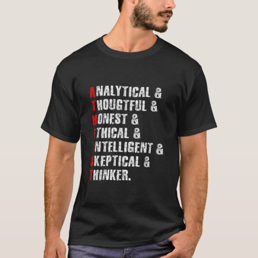 T-shirt Atheist Atheism Religion Science Agnostic Skeptic (Devant)