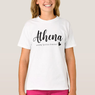 T-shirt Athéna Nom Signifiant Minimal Moderne Script Girls