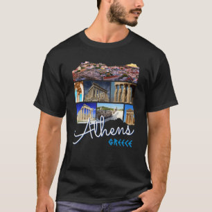 T-shirt Athènes Grèce Acropole Lieux Célèbres Souvenir Fro