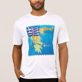 T-shirt Athènes Grèce Horloge grecque Drapeau et carte (Devant)
