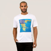 T-shirt Athènes Grèce Horloge grecque Drapeau et carte (Devant entier)