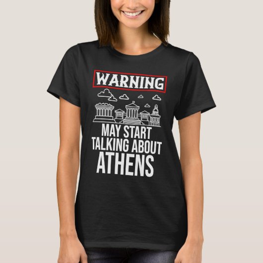 T-shirt Athens Greece City Skyline Map Travel 1 (Devant)