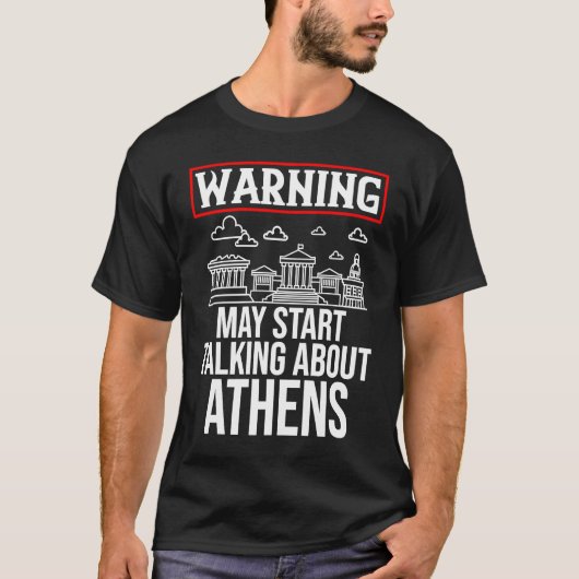 T-shirt Athens Greece City Skyline Map Travel 1 (Devant)