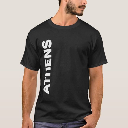 T-shirt Athens Vertical Text (Devant)