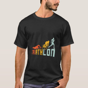 T-shirt Athlète de triathlon féminin nageuse cycliste cour