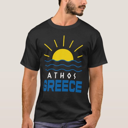 T-shirt Athos Grèce soleil et mer noir hommes (Devant)