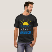 T-shirt Athos Grèce soleil et mer noir hommes (Devant entier)