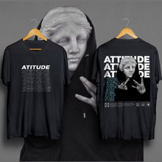 T-shirt ATITUDE Style graphique classique David de Michel-