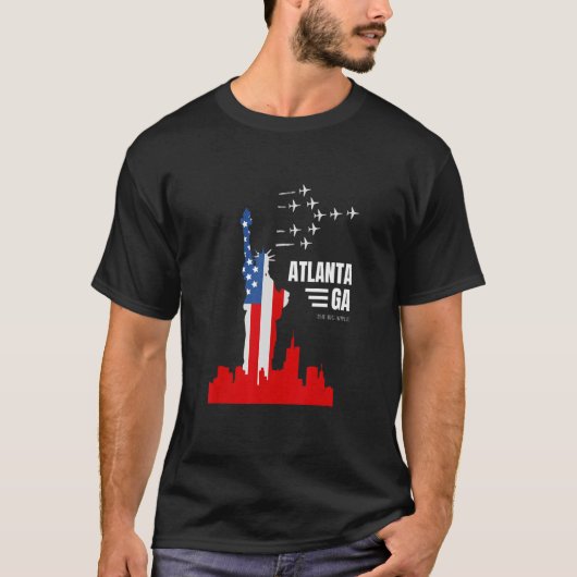 T-shirt Atlanta GA Statue of Liberty Drapeau faux Nom de v (Devant)