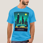 T-shirt Atlanta Skyline sous un ciel étoilé (Devant)