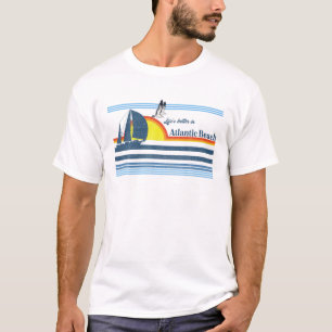 T-shirt Atlantic Beach NC Retro Les années 70 80S Surf voi
