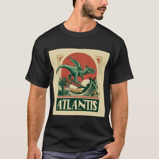 T-shirt “Atlantis” Pterosaur on a Skateboard (Devant)