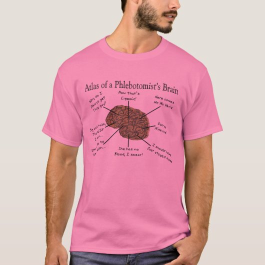 T-shirt Atlas du cerveau d'un Phlebotomist (Devant)