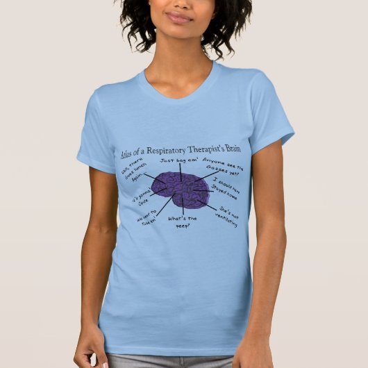 T-shirt Atlas d'un cerveau de thérapeute respiratoire (Devant)