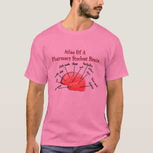 T-shirt Atlas d'un cerveau étudiant en pharmacie