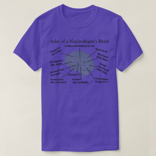 T-shirt Atlas d'un Nephrologistx27s Cerveau 1 (Design devant)