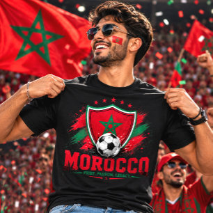 T-shirt Atlas Lions Football Maroc Fan de Football Marocai