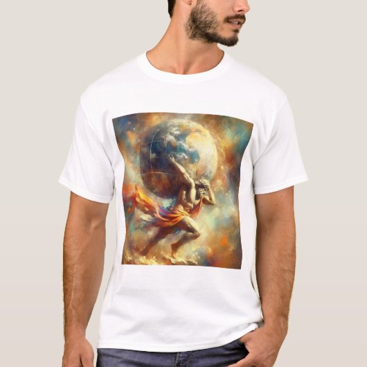 T-shirt Atlas porte le monde (Devant)