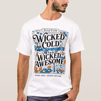 T-shirt aTMOSPHÈRE sAISONNIÈRE d'HIVER À bOSTON eT vIBES l