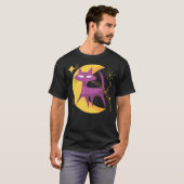 T-shirt Atomic Cat in Moon Mid-Century Modern Halloween Sc (Devant entier)