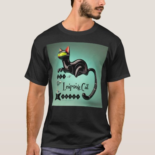 T-shirt Atomique Futuriste Le Leaping Cat Lounge (Devant)