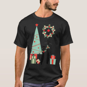 T-shirt Atomique-Moyen-Siècle-Moderne-Cool-Chat-Pair-Chris