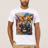 T-shirt attaque au tigre (Devant)