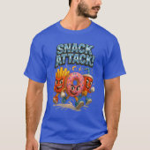 T-shirt Attaque de collation Funny Food Superhero Squad (Devant)