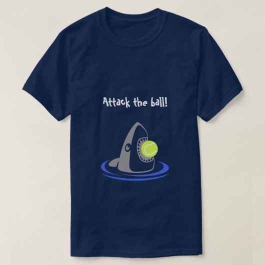 T-shirt Attaque de requin de balle de tennis avec texte (Design devant)