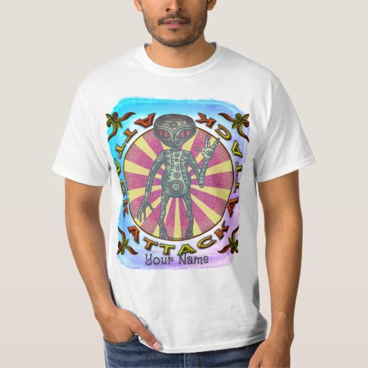 T-Shirt Attaque de Robot Alien (Devant)