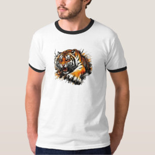 T-shirt Attaque de tigre en ruines