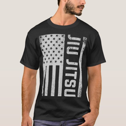 T-shirt Attaquer le drapeau américain de Jiu Jitsu de (Devant)