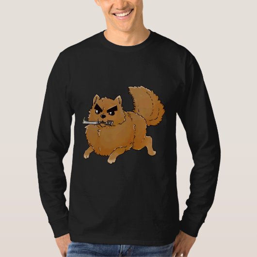 T-shirt Attaquer Pomeranian (Devant)