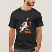T-shirt Atteindre Plus Poussant Motivation Chien Frisbee T (Devant)