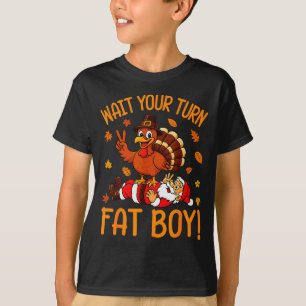 T-shirt Attendez votre tour drôle de Thanksgiving dinde Pè