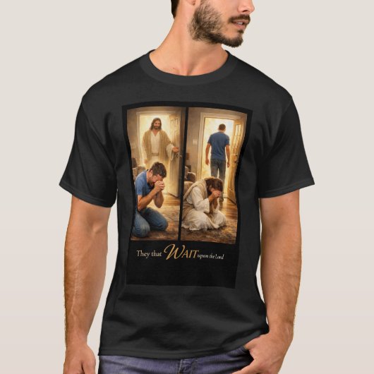 T-shirt Attendre sur le Seigneur (Devant)