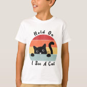 T-shirt Attends Je Vois Un Chat, Un Amoureux des chats Drô (Devant)