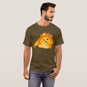 T-shirt attentif mignon de lion de bande dessinée (Devant entier)